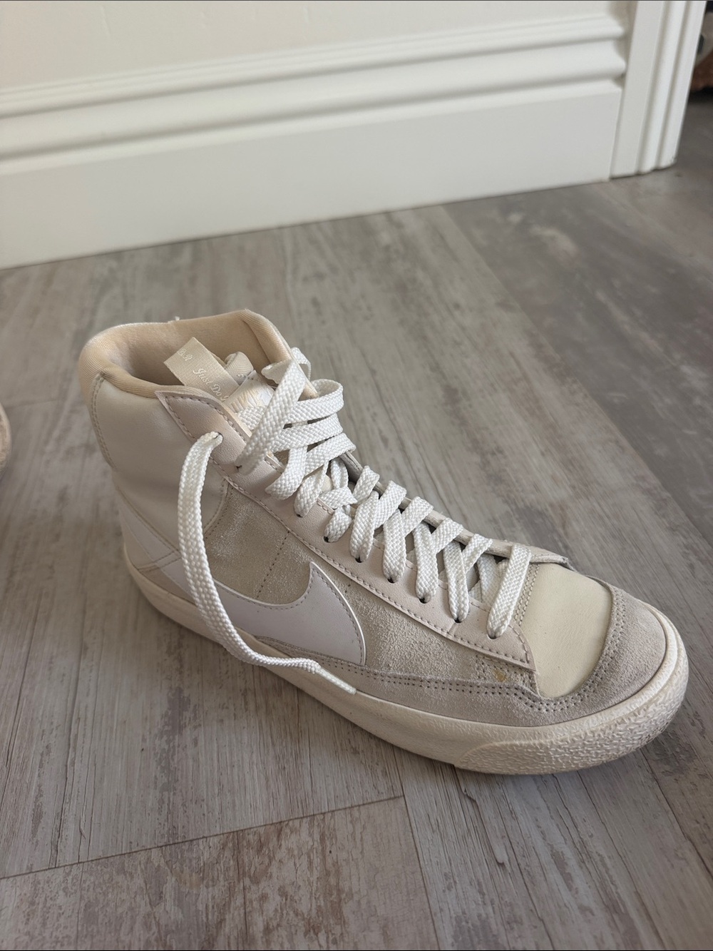 Nike Women's High-Top Sneakers in Off-White and Cream